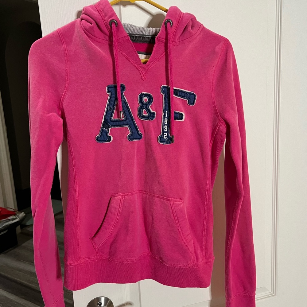 A&F Pink hoodie Size S